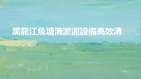 黑龍江魚塘清淤泥設備高效清淤技術助力水域生態(tài)恢復！